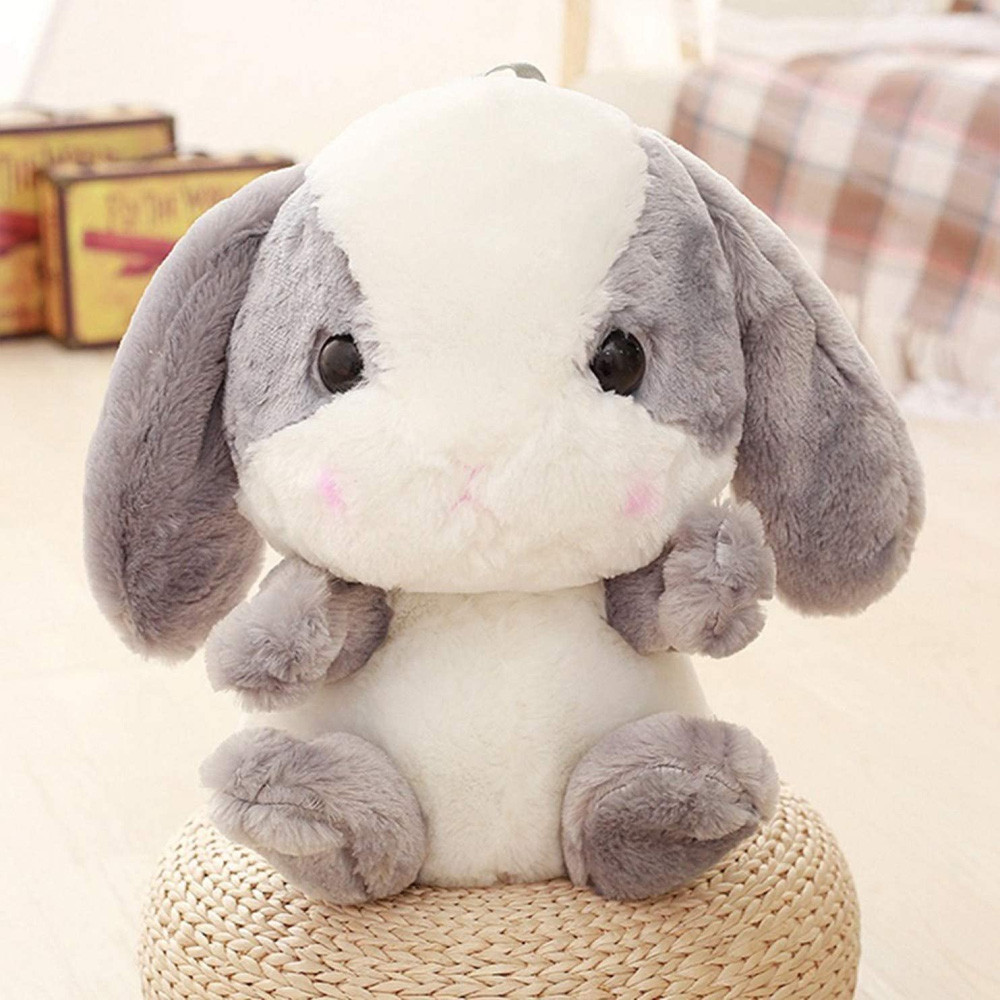 Plush Bunny Backpack Gray & White