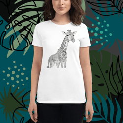 cute giraffe women's short sleeve t-shirt