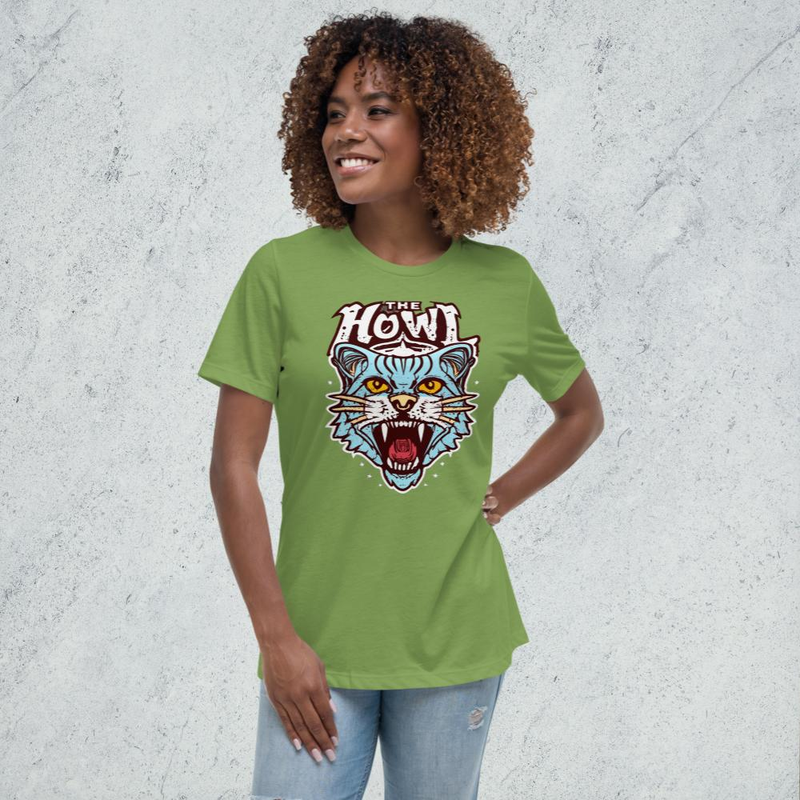 The Howl Cat is howl tigers is howl animal howl retro vector howl Women's Relaxed T-Shirt