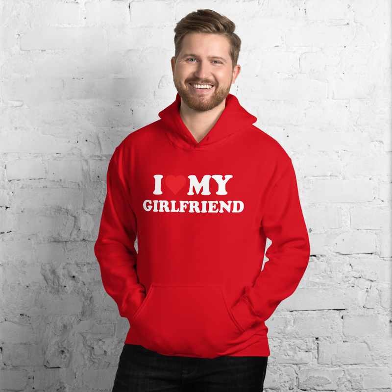 I Love My Girlfriend Valentines Day Gifts For Him I Heart My Gf Unisex Hoodie