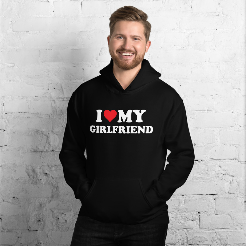 I Love My Girlfriend Valentines Day Gifts For Him I Heart My Gf Unisex Hoodie
