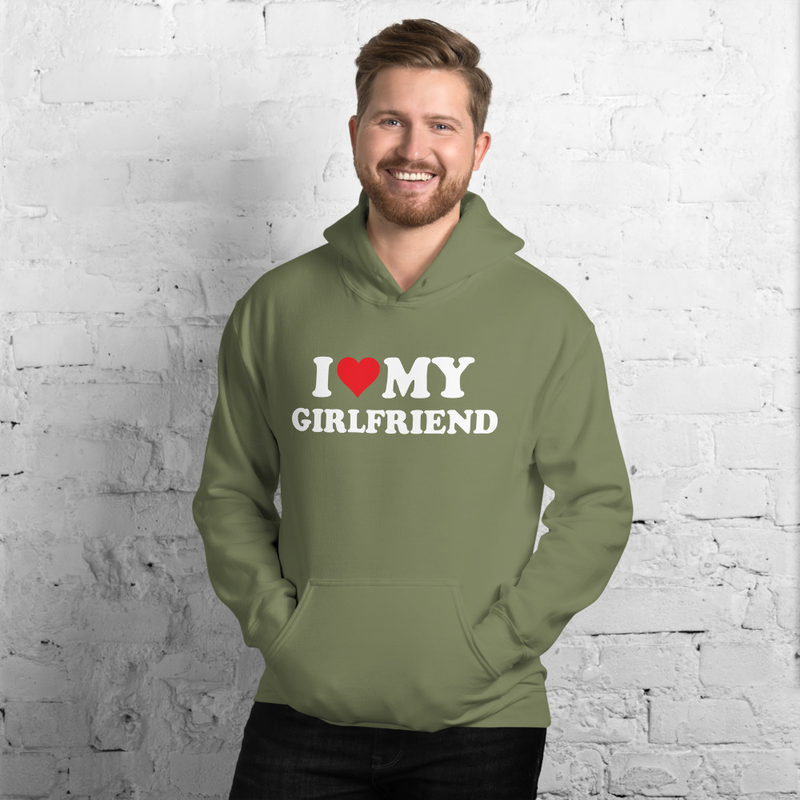 I Love My Girlfriend Valentines Day Gifts For Him I Heart My Gf Unisex Hoodie
