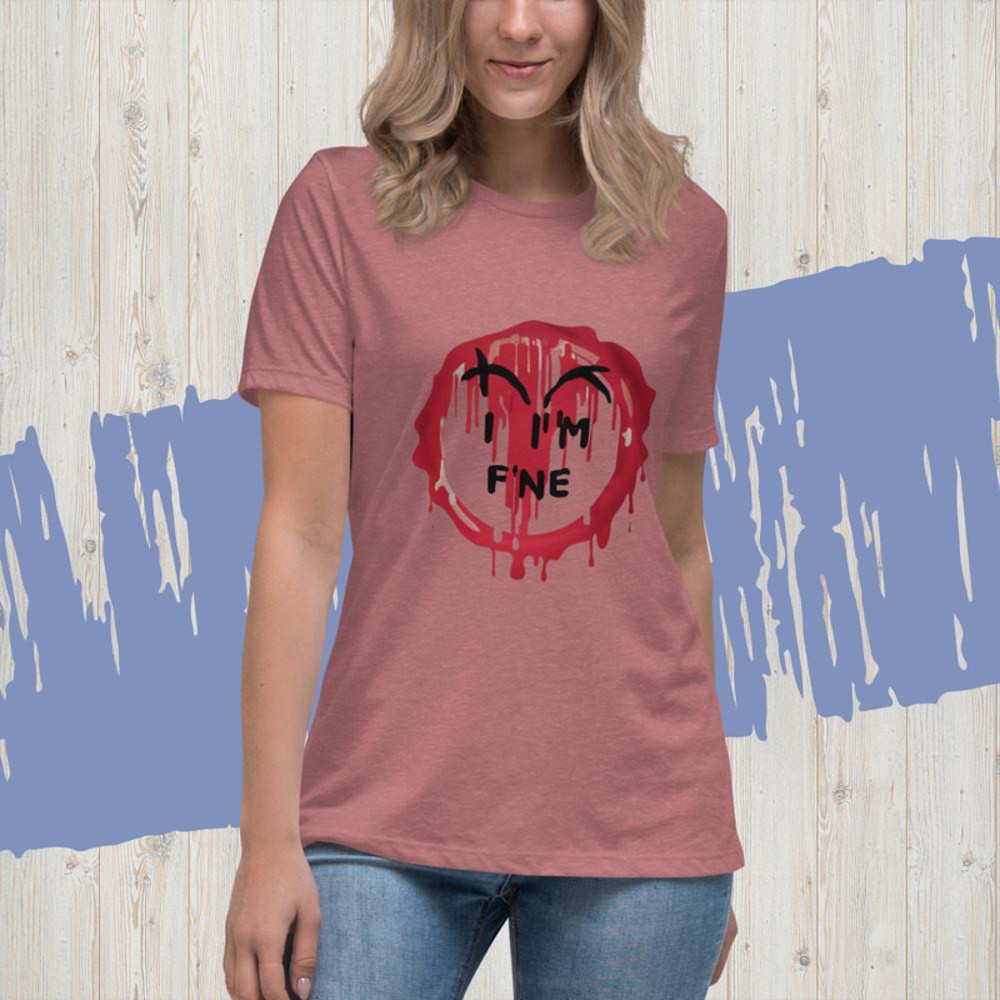 Im fine everythings fine but im, quote I am fine retro i'm fine vector im fine fashion Women's Relaxed T-Shirt