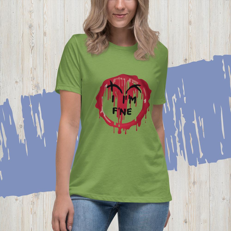 Im fine everythings fine but im, quote I am fine retro i'm fine vector im fine fashion Women's Relaxed T-Shirt