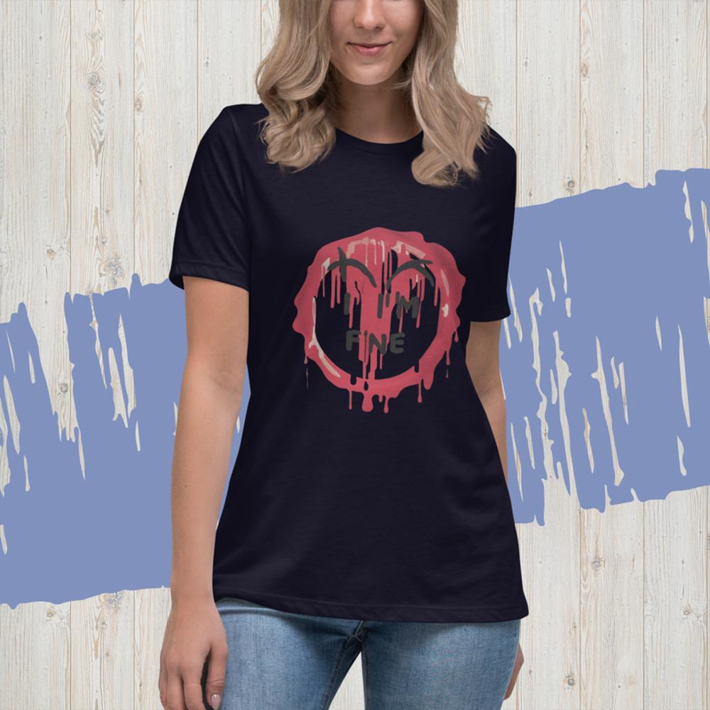 Im fine everythings fine but im, quote I am fine retro i'm fine vector im fine fashion Women's Relaxed T-Shirt