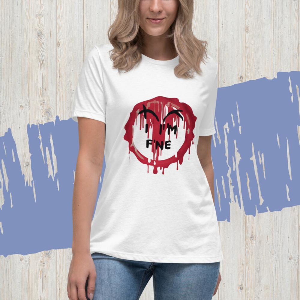 Im fine everythings fine but im, quote I am fine retro i'm fine vector im fine fashion Women's Relaxed T-Shirt