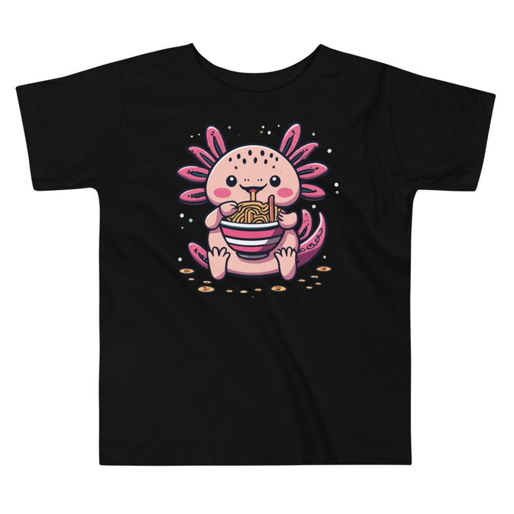 KAWAII AXOLOTL EATING RAMEN ANIME Toddler Short Sleeve Tee