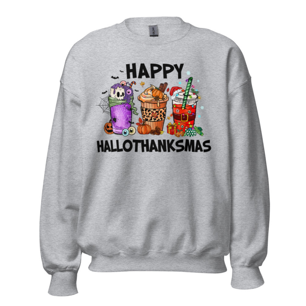 Happy Hallothankmas sweatshirt | Halloween, thanksgiving and christmas sweatshirt | unisex sweatshirt