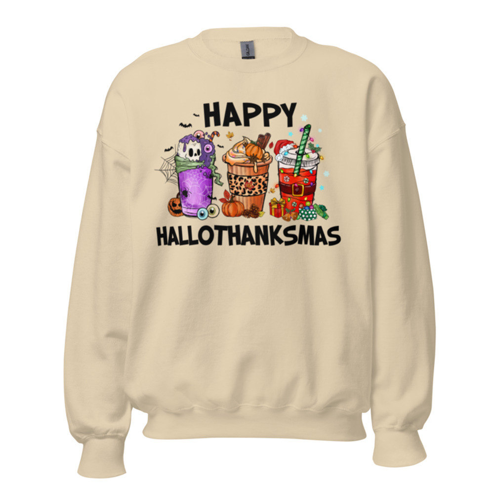 Happy Hallothankmas sweatshirt | Halloween, thanksgiving and christmas sweatshirt | unisex sweatshirt
