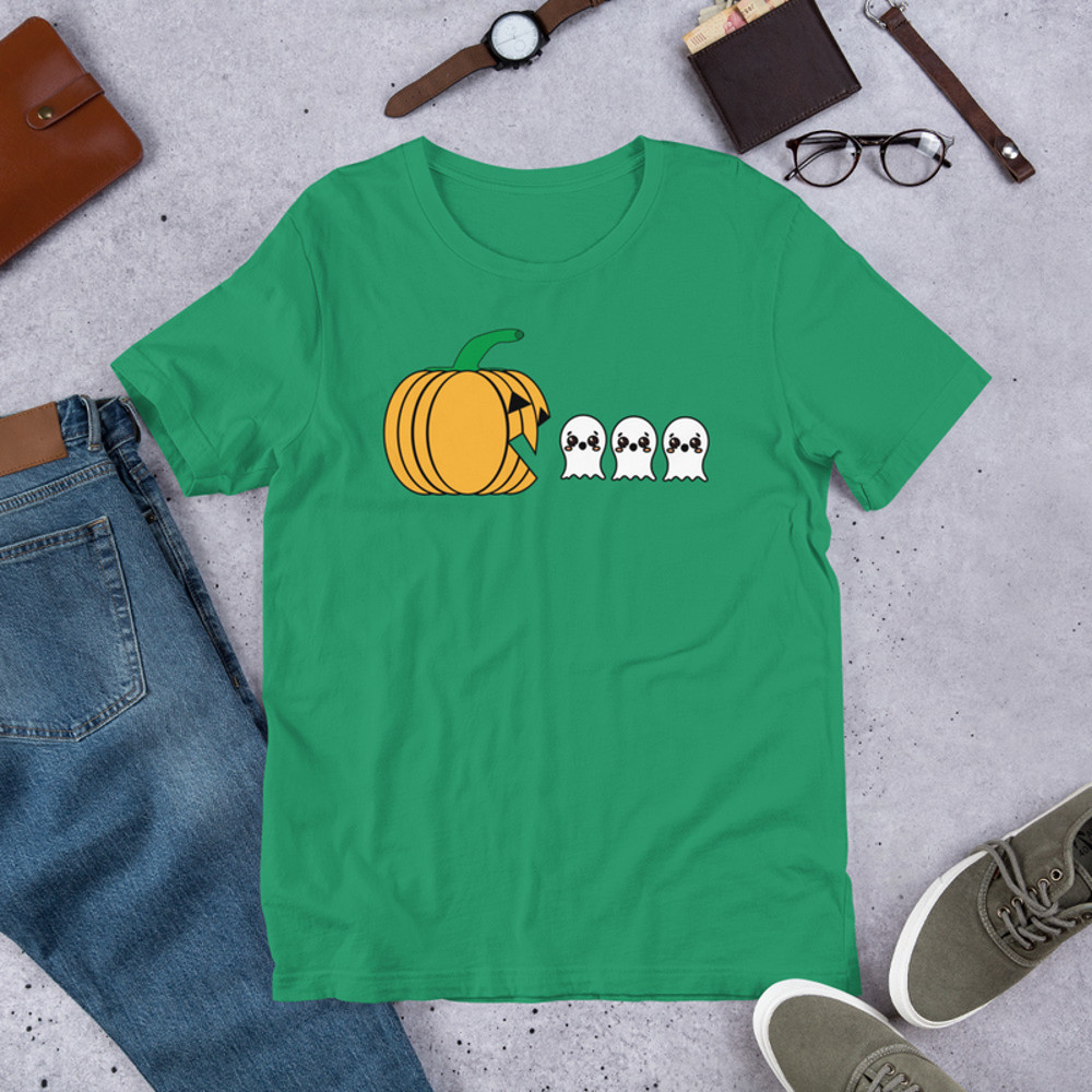 Halloween Pumpkin Eating Ghost, Gamer Gaming Unisex t-shirt