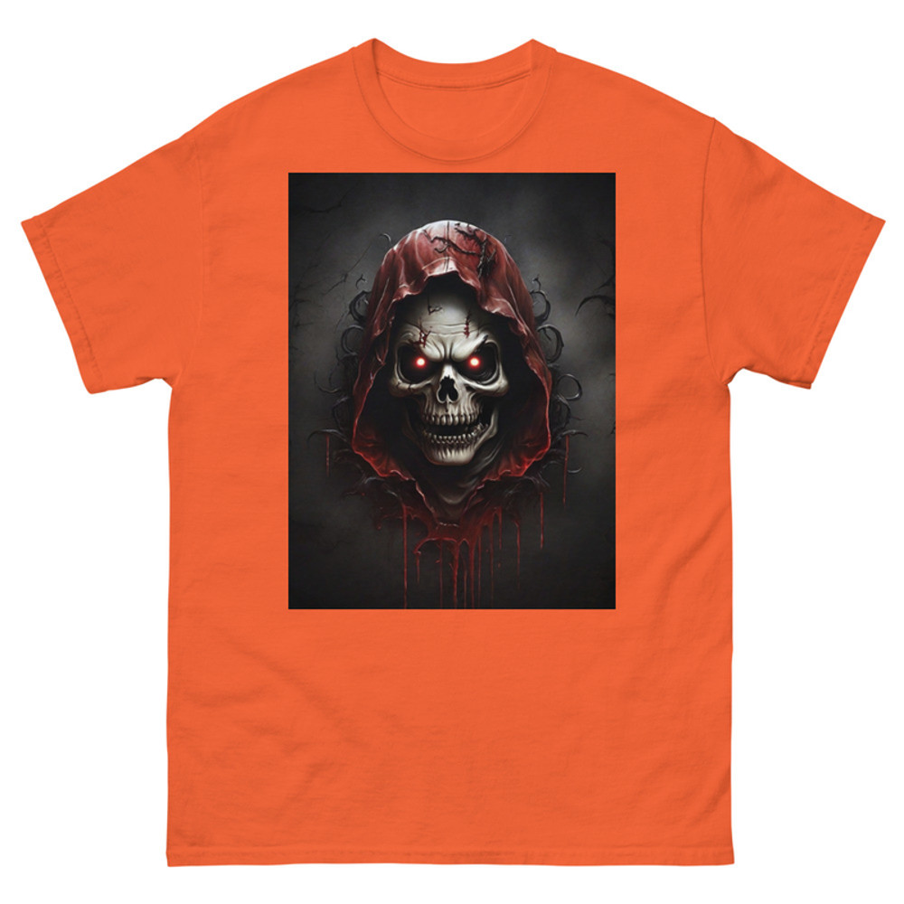 Men Classic Tee Horror Ghost Blood Death Skull Face Art Tshirt Halloween Clothes