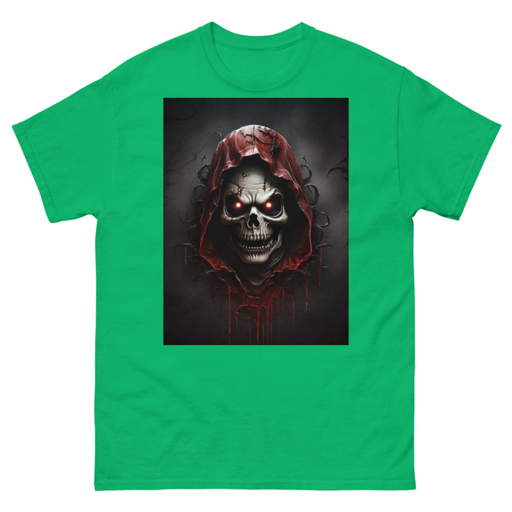 Men Classic Tee Horror Ghost Blood Death Skull Face Art Tshirt Halloween Clothes