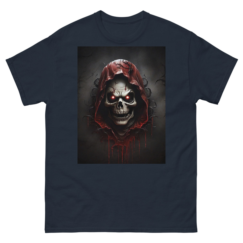 Men Classic Tee Horror Ghost Blood Death Skull Face Art Tshirt Halloween Clothes