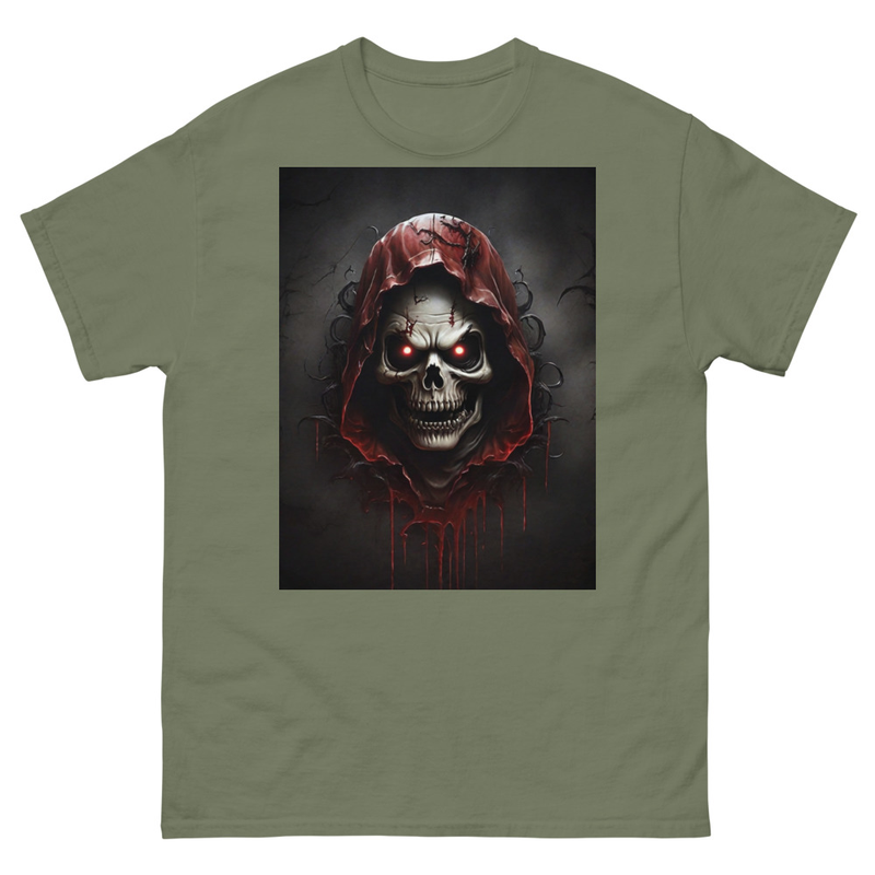 Men Classic Tee Horror Ghost Blood Death Skull Face Art Tshirt Halloween Clothes