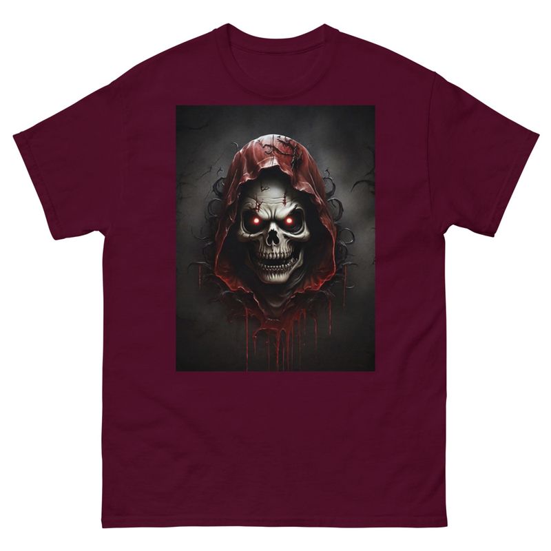 Men Classic Tee Horror Ghost Blood Death Skull Face Art Tshirt Halloween Clothes