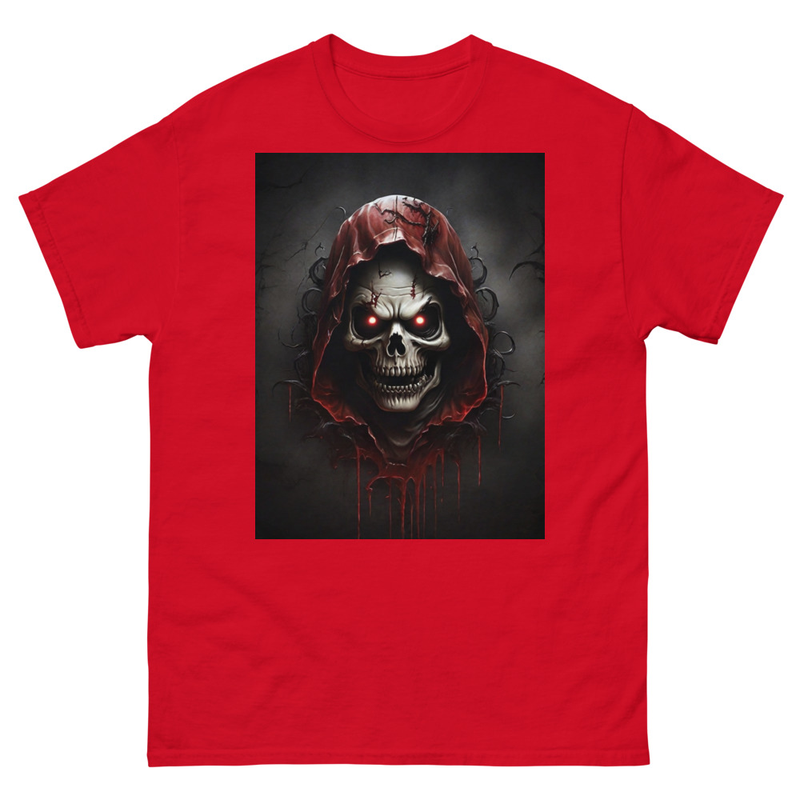 Men Classic Tee Horror Ghost Blood Death Skull Face Art Tshirt Halloween Clothes
