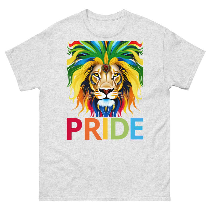 Mens Classic Tee Rasta Lion Jamaican Pride Colorful Animal Art T-shirt Clothes