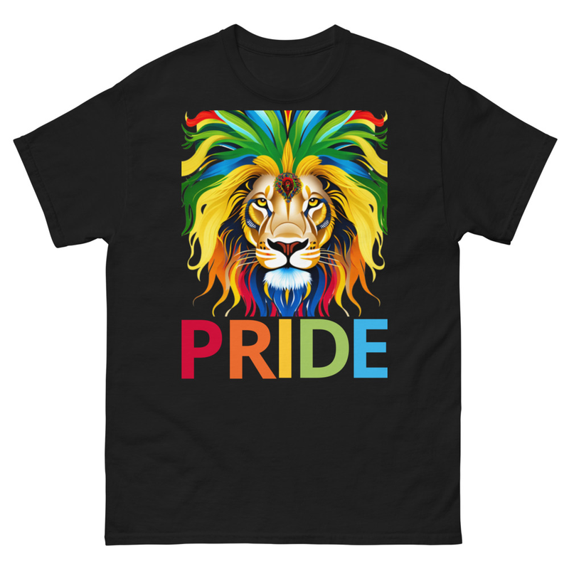 Mens Classic Tee Rasta Lion Jamaican Pride Colorful Animal Art T-shirt Clothes