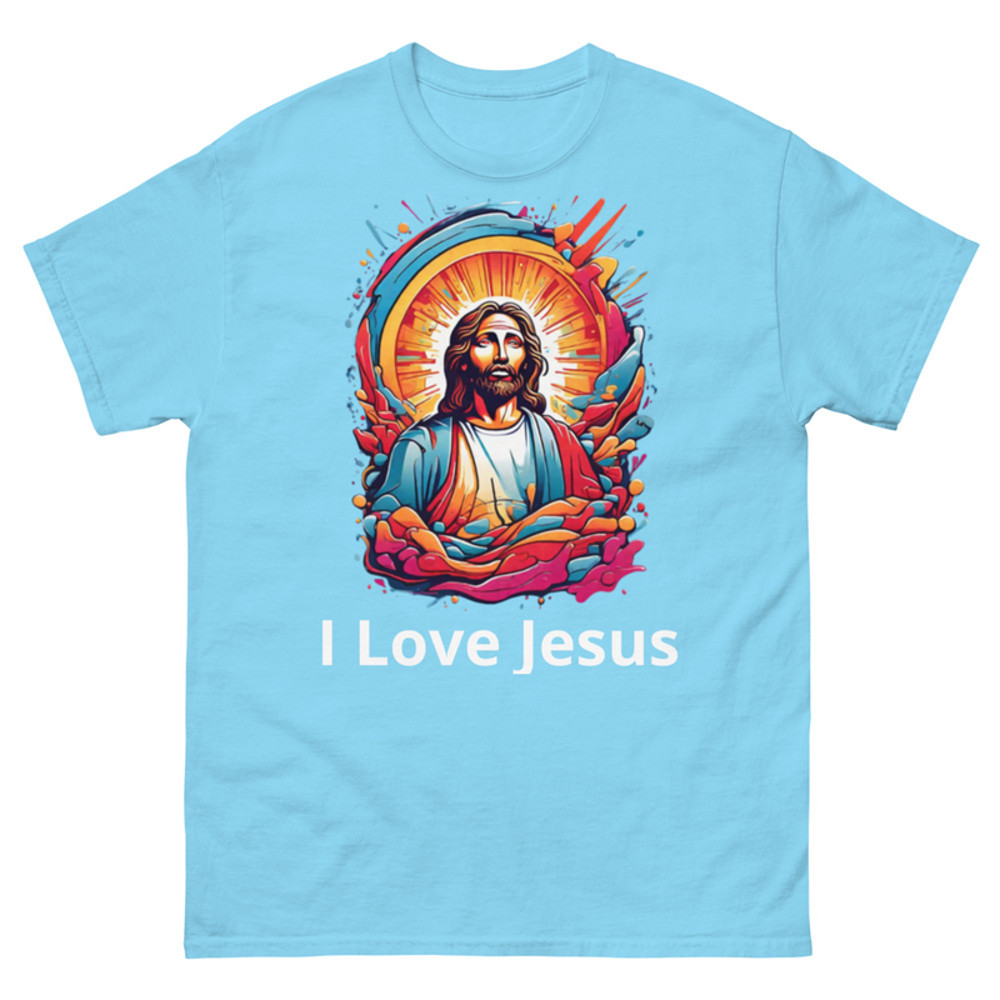 Mens Classic Tee Resurrection of Jesus Religious Colorful Art T-shirt Clothes