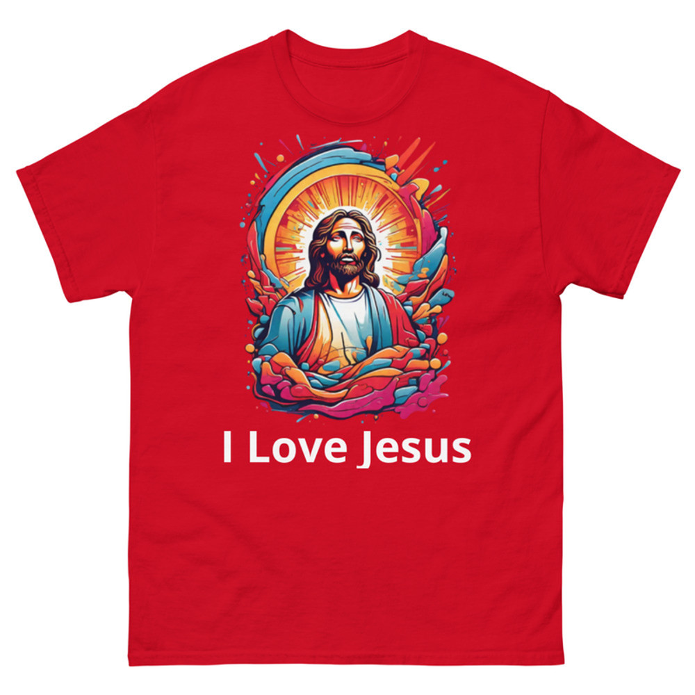 Mens Classic Tee Resurrection of Jesus Religious Colorful Art T-shirt Clothes