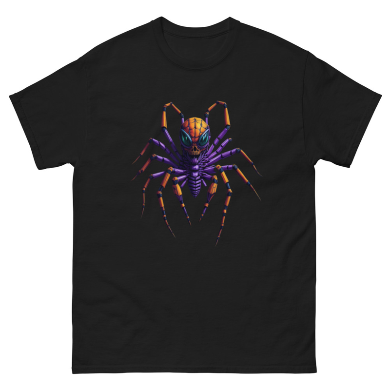 Mens Classic Tee Colorful Realistic Spider Shot Art T-shirt Halloween Clothes