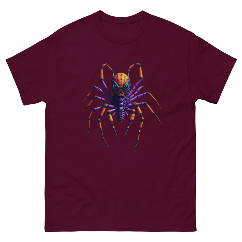 Mens Classic Tee Colorful Realistic Spider Shot Art T-shirt Halloween Clothes