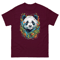 Mens Classic Tee Panda Head in Colorful Branch T-shirt Art Clothes Gift
