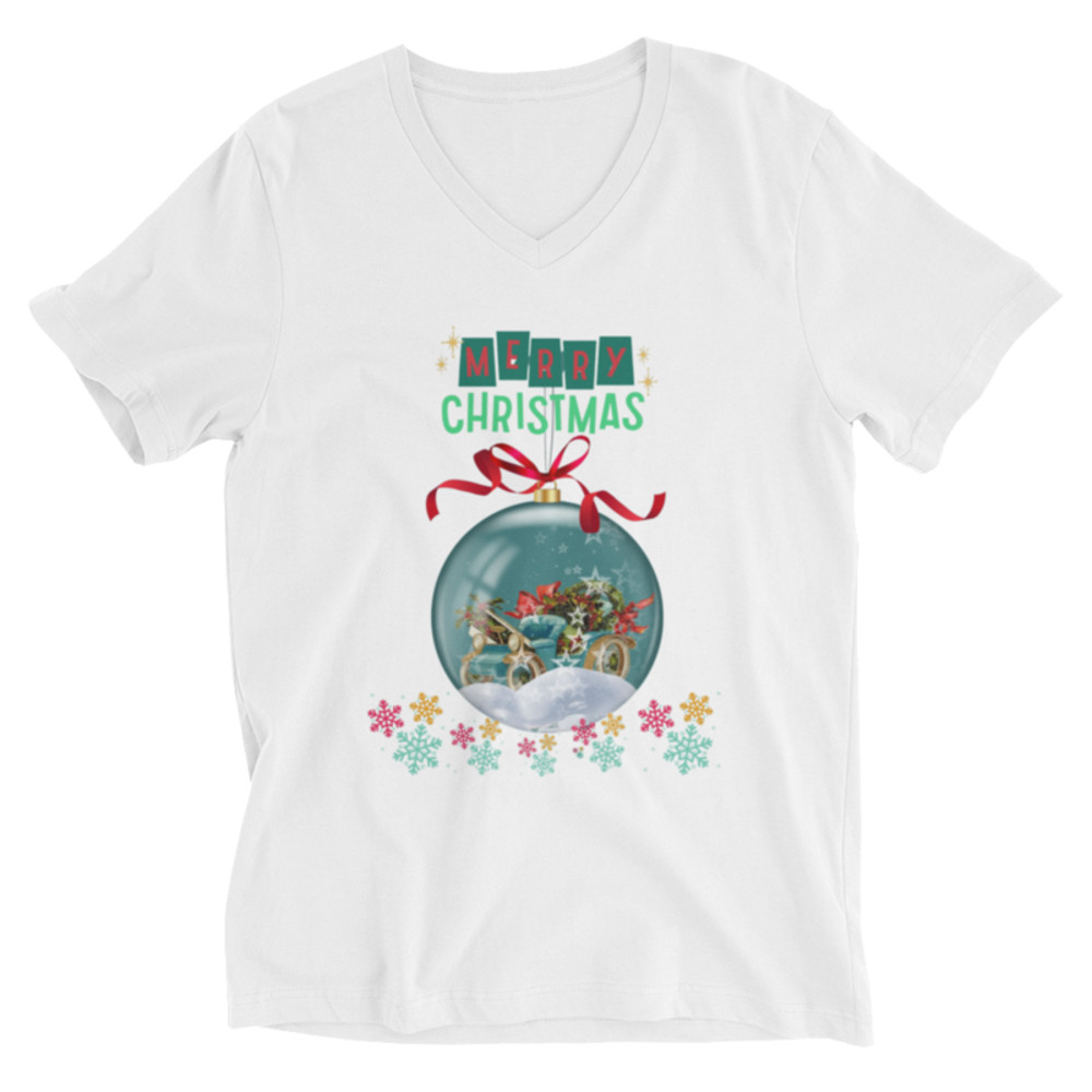 Christmas.happy christmas.happy new year.fete noelUnisex Short Sleeve V-Neck T-Shirt