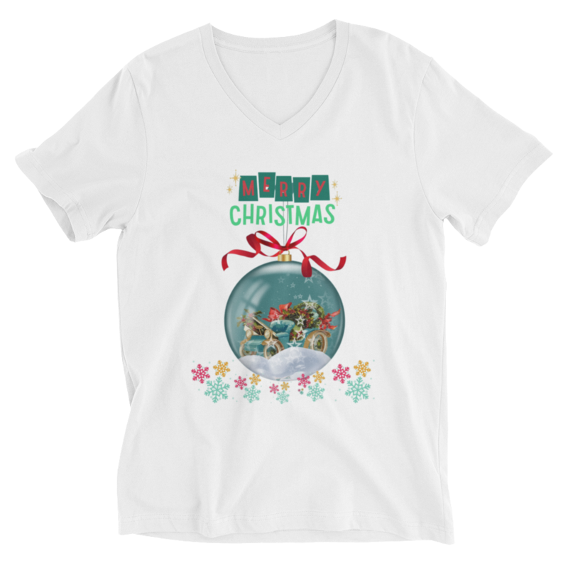Christmas.happy christmas.happy new year.fete noelUnisex Short Sleeve V-Neck T-Shirt