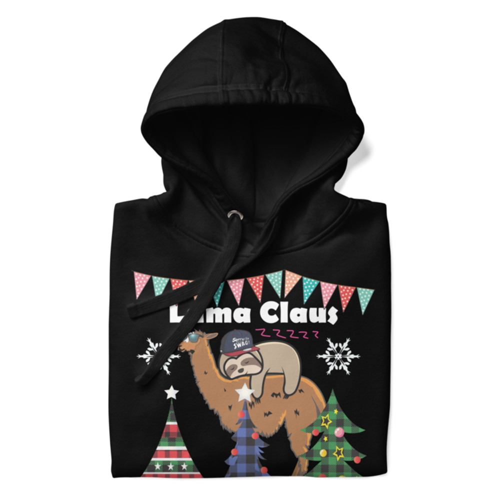 Lama Christmas Santa Claus In A Sleigh Ho Ho Ho Ch T-Shirt Unisex Hoodie