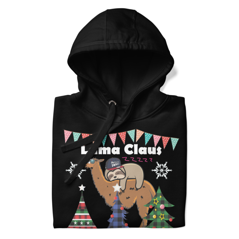 Lama Christmas Santa Claus In A Sleigh Ho Ho Ho Ch T-Shirt Unisex Hoodie