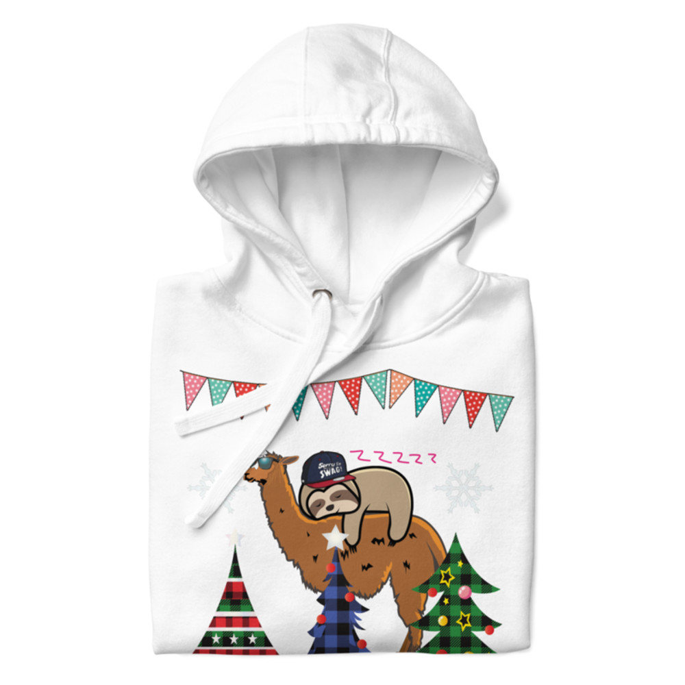 Lama Christmas Santa Claus In A Sleigh Ho Ho Ho Ch T-Shirt Unisex Hoodie