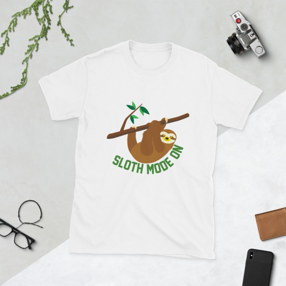 sloth mode on, funny sloth Short-Sleeve Unisex T-Shirt