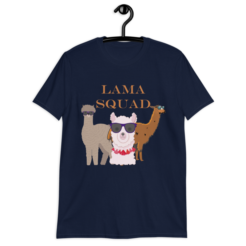 Llama Squad Unique Gift for Men and Women Pet Lovers Short-Sleeve Unisex T-Shirt