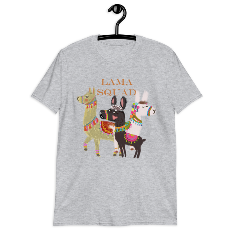 Llama Squad Unique Gift for Men and Women Pet Lovers Short-Sleeve Unisex T-Shirt