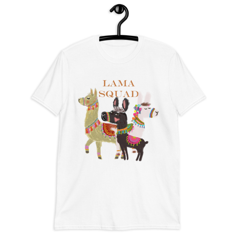 Llama Squad Unique Gift for Men and Women Pet Lovers Short-Sleeve Unisex T-Shirt