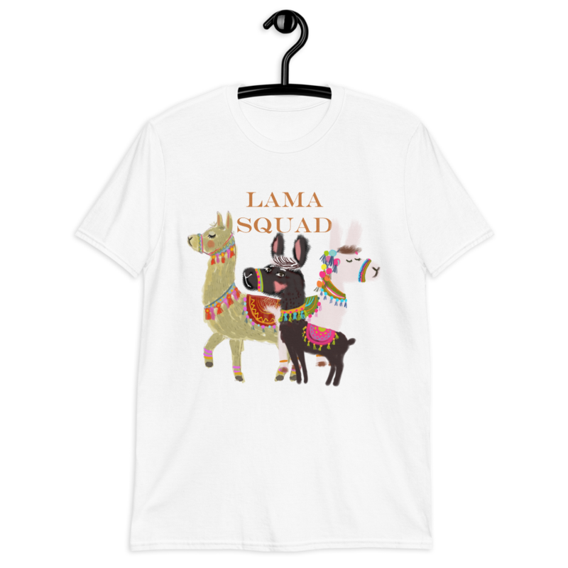 Llama Squad Unique Gift for Men and Women Pet Lovers Short-Sleeve Unisex T-Shirt