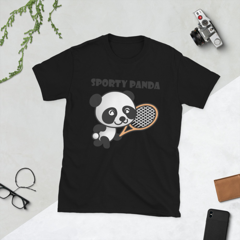 Funny sporty Panda Short-Sleeve Unisex T-Shirt