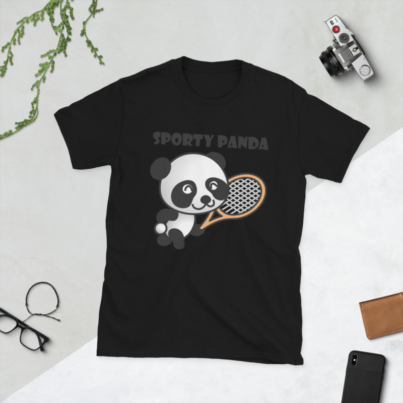 Funny sporty Panda Short-Sleeve Unisex T-Shirt