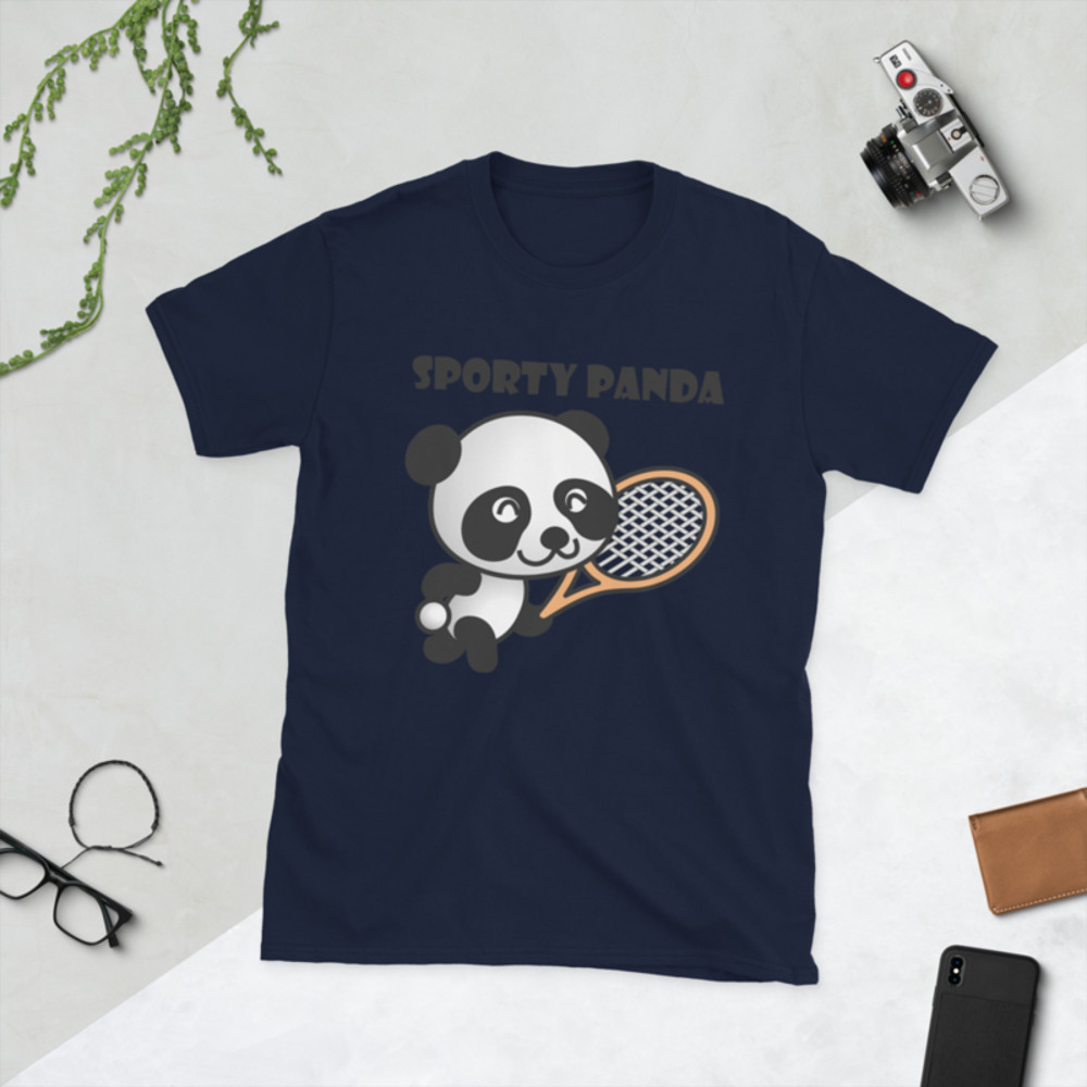 Funny sporty Panda Short-Sleeve Unisex T-Shirt