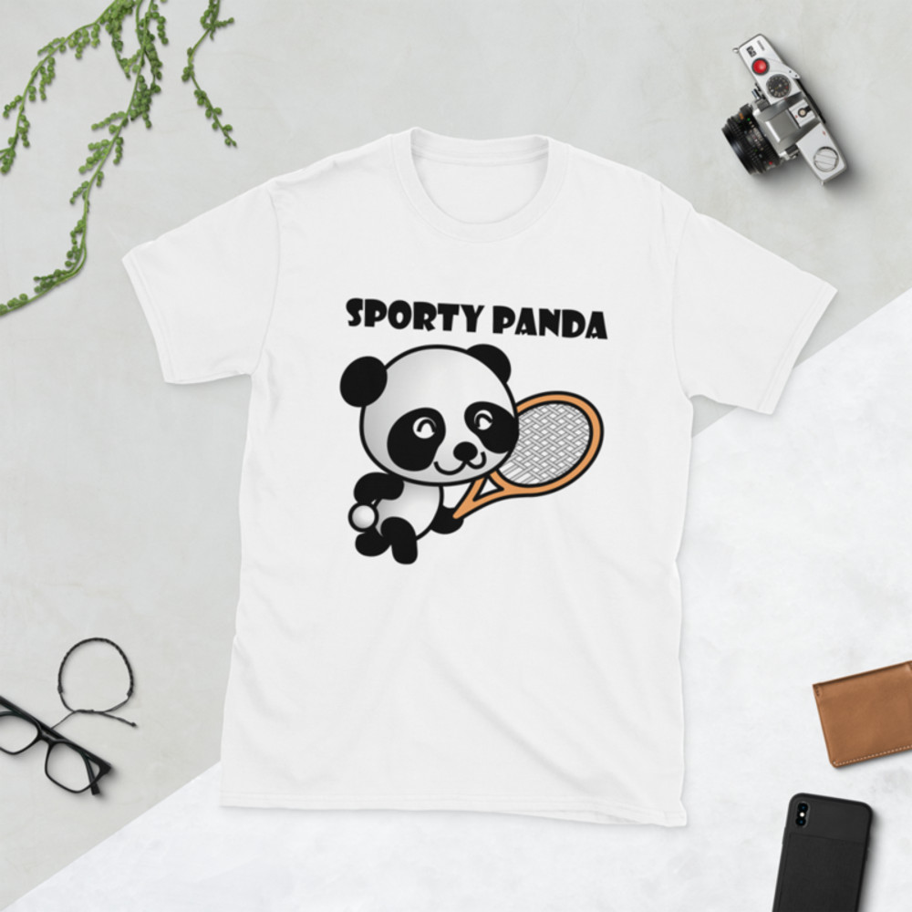 Funny sporty Panda Short-Sleeve Unisex T-Shirt