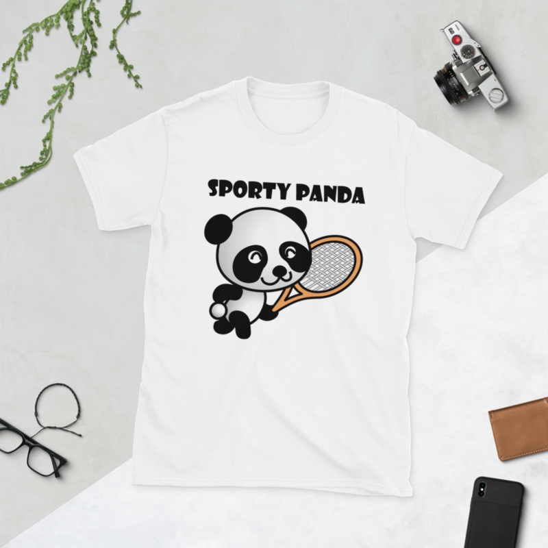 Funny sporty Panda Short-Sleeve Unisex T-Shirt