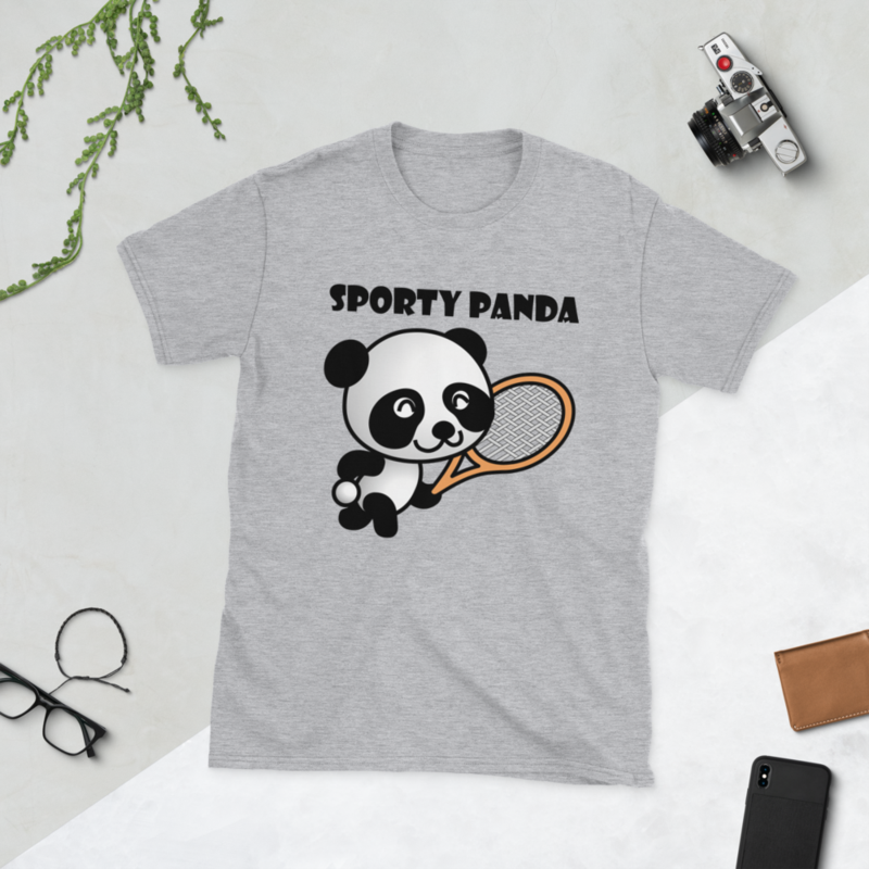 Funny sporty Panda Short-Sleeve Unisex T-Shirt