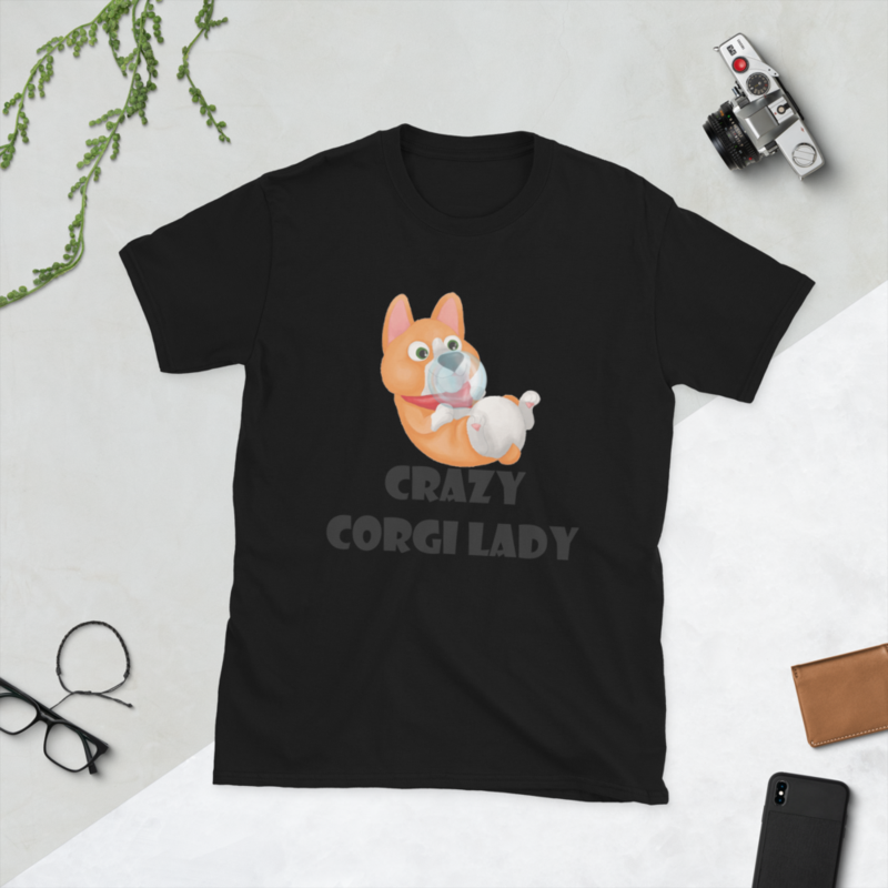 crazy Corgi lady Short-Sleeve Unisex T-Shirt