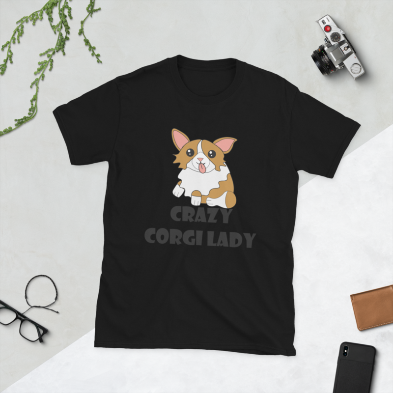 crazy Corgi lady Short-Sleeve Unisex T-Shirt