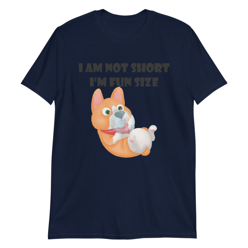 I Am Not Short I'm Fun Size Corgi Shirt Funny Women Girls T-Shirt Short-Sleeve Unisex T-Shirt