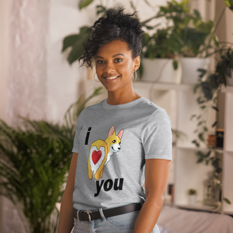 i love you funny cute corgi Short-Sleeve Unisex T-Shirt