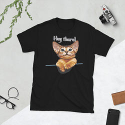 hey there cutest cat tshirt short-sleeve unisex t-shirt