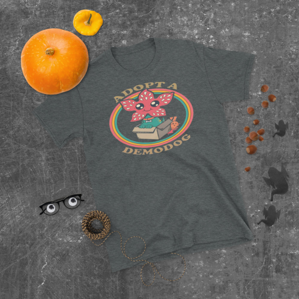 Adopt A Demodog Vintage T-Shirt, A Demondog Shirt, Demondog Halloween Shirt, For Halloween Shirt, Gift For Halloween Shi Short-Sleeve Unisex T-Shirt