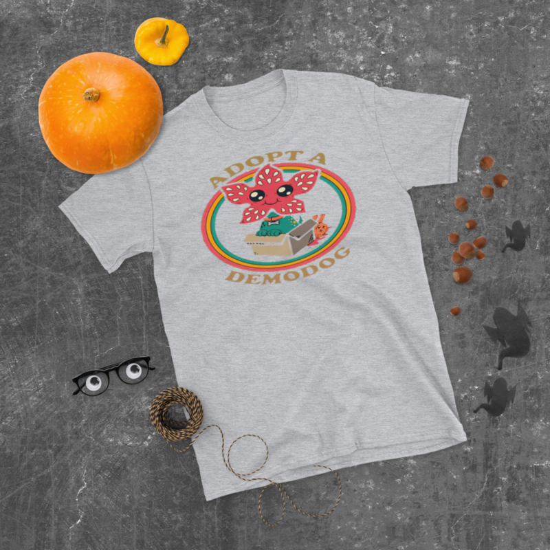 Adopt A Demodog Vintage T-Shirt, A Demondog Shirt, Demondog Halloween Shirt, For Halloween Shirt, Gift For Halloween Shi Short-Sleeve Unisex T-Shirt